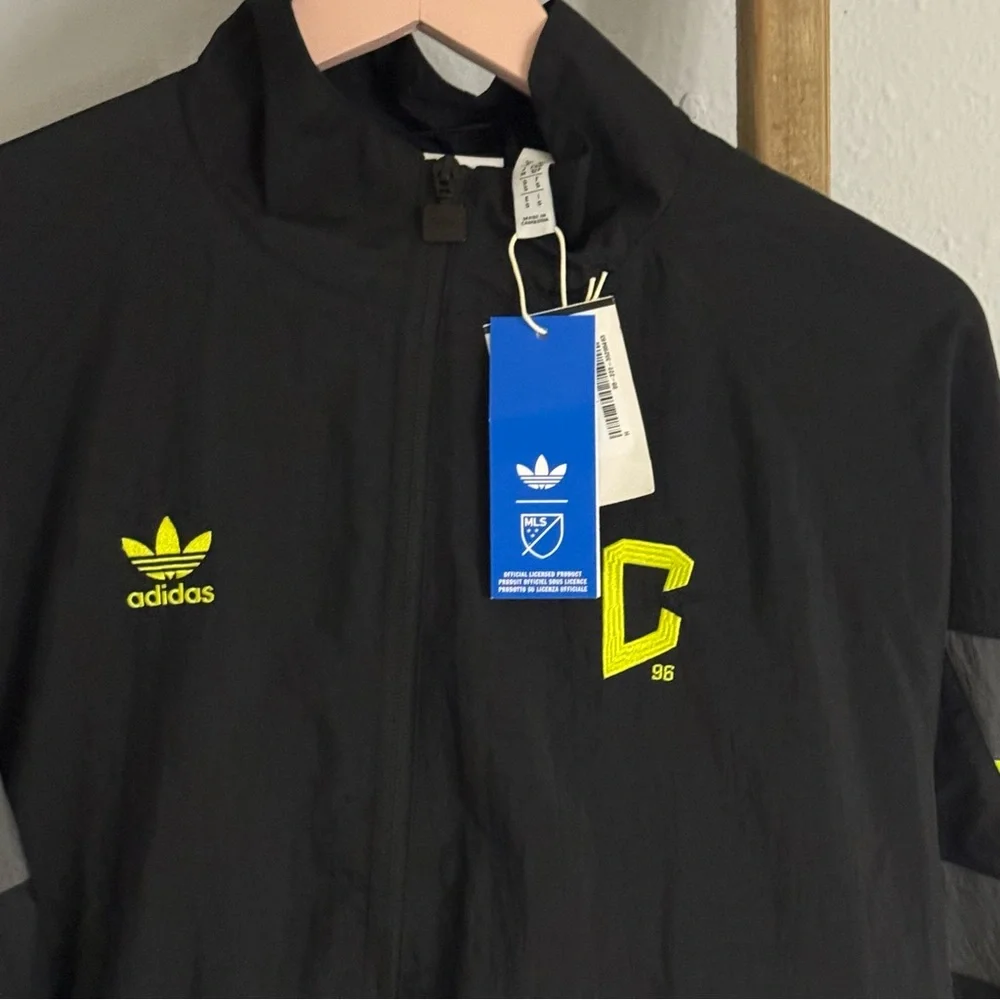 Men Adidas Originals Black Columbus Crew Soccer Full-Zip Track Jacket size Small